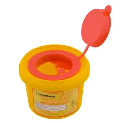 Контейнер для утилизации медицинских отходов МедФарм класс Б 0,25 л одноразовый