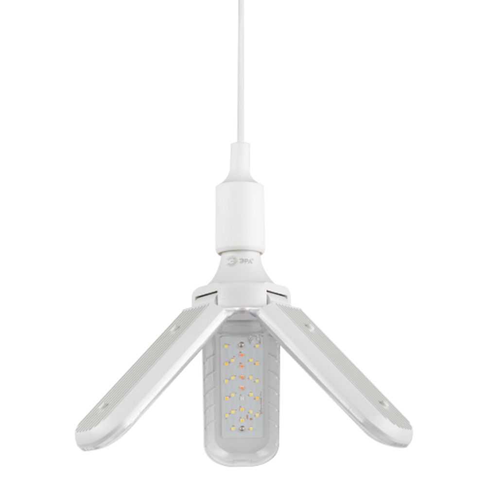 Фитолампа для растений светодиодная ЭРА GREEN LINE ФИТО-30W-PFR-E27-GR 3-х лепестковая полного спектра 30 Вт Е27 | Фитолампы Е27
