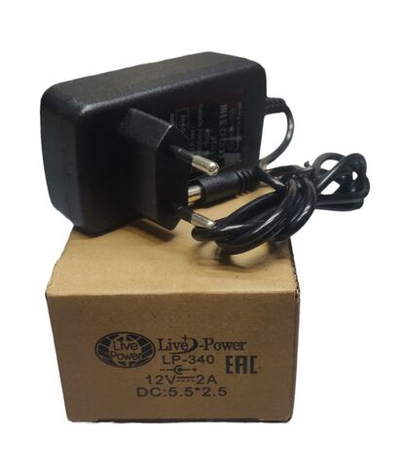 Блок питания (сетевой адаптер) универсальный 12V/2A , штекер 5.5x2.5 мм LP340