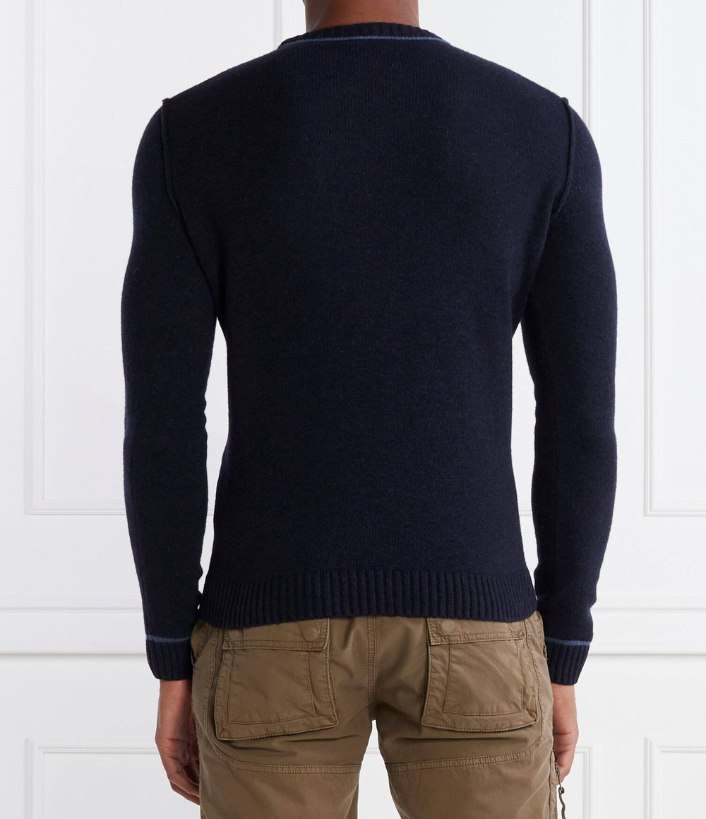 Хлопковый свитер Aeronautica Militare - темно-синий(MA1463L417)