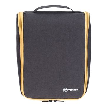 Несессер Torber, дорожный, чёрный/бежевый, полиэстер 300D ткань катионик, 27 х 22 х 11см