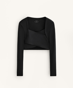 Oysho Футболка с длинным рукавом Comfortlux, черный