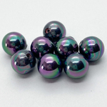 "Майорка" полупросверленная, цвет черный АВ, 8 мм, цена за 1 шт