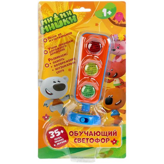 Обучающий СВЕТОФОР Ми-ми-мишки 35 песен,правил.свет.блист.бат. Умка