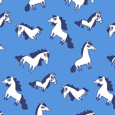Buy baby fabric animals horses little ponies blue