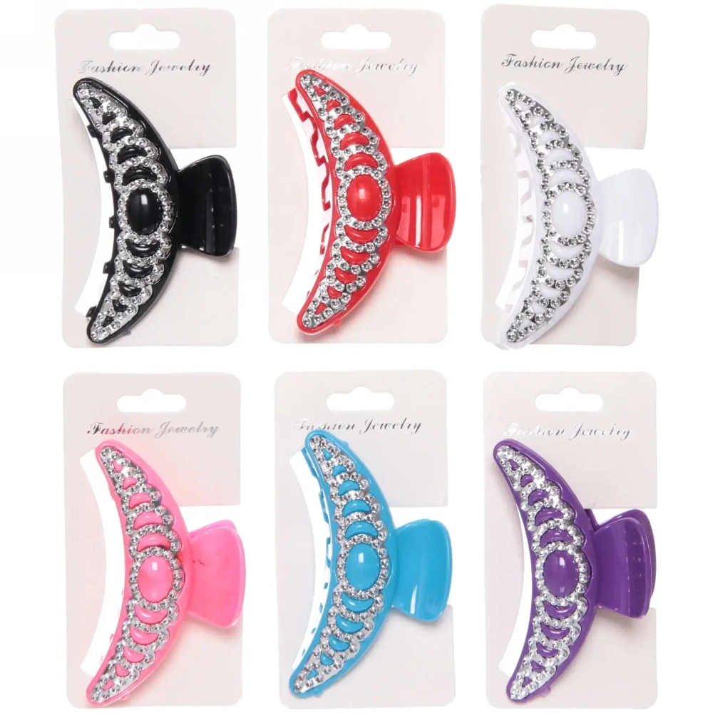 Заколка-краб для волос на блистере «Emily Collection - Lily», микс 6 цветов, 7,5см