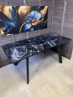 Кухонный раздвижной стол "Гранд", чёрный мрамор