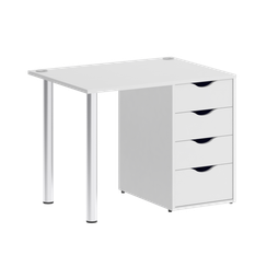 Home Office Стол письменный VR.SP-3-98.4 Белый Бриллиант/Хром 980*720*750