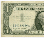 Банкнота США 1 доллар (серебряный сертификат) 1957A I 30199286 A. VF