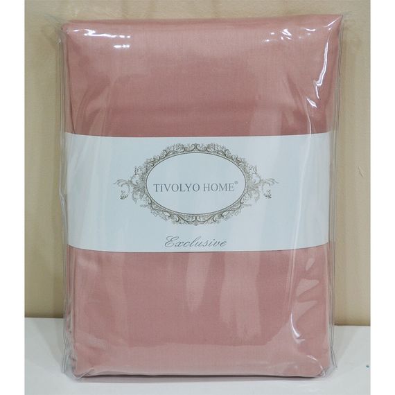 Простынь сатин с наволочками гр.розовый  TIVOLYO HOME