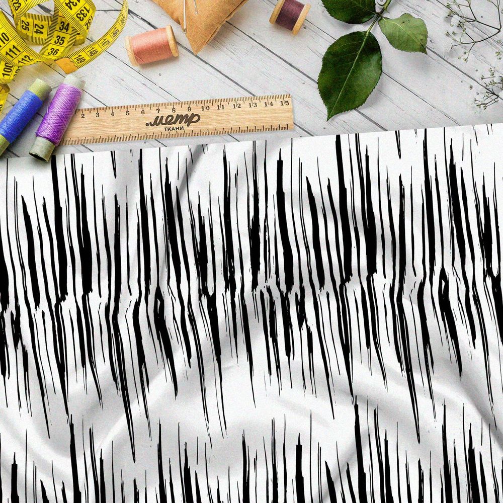 Ткань премиум дюспо полосатый штрих жизни