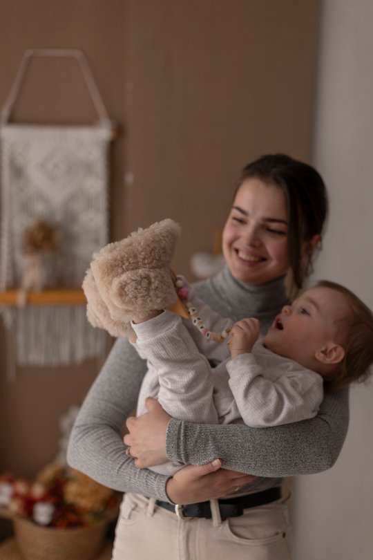 Детские пинетки “Тедди” из натуральной овчины, бежевые