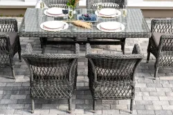 "Амароне" обеденная группа из искусственного ротанга на 6 персон, цвет графит
