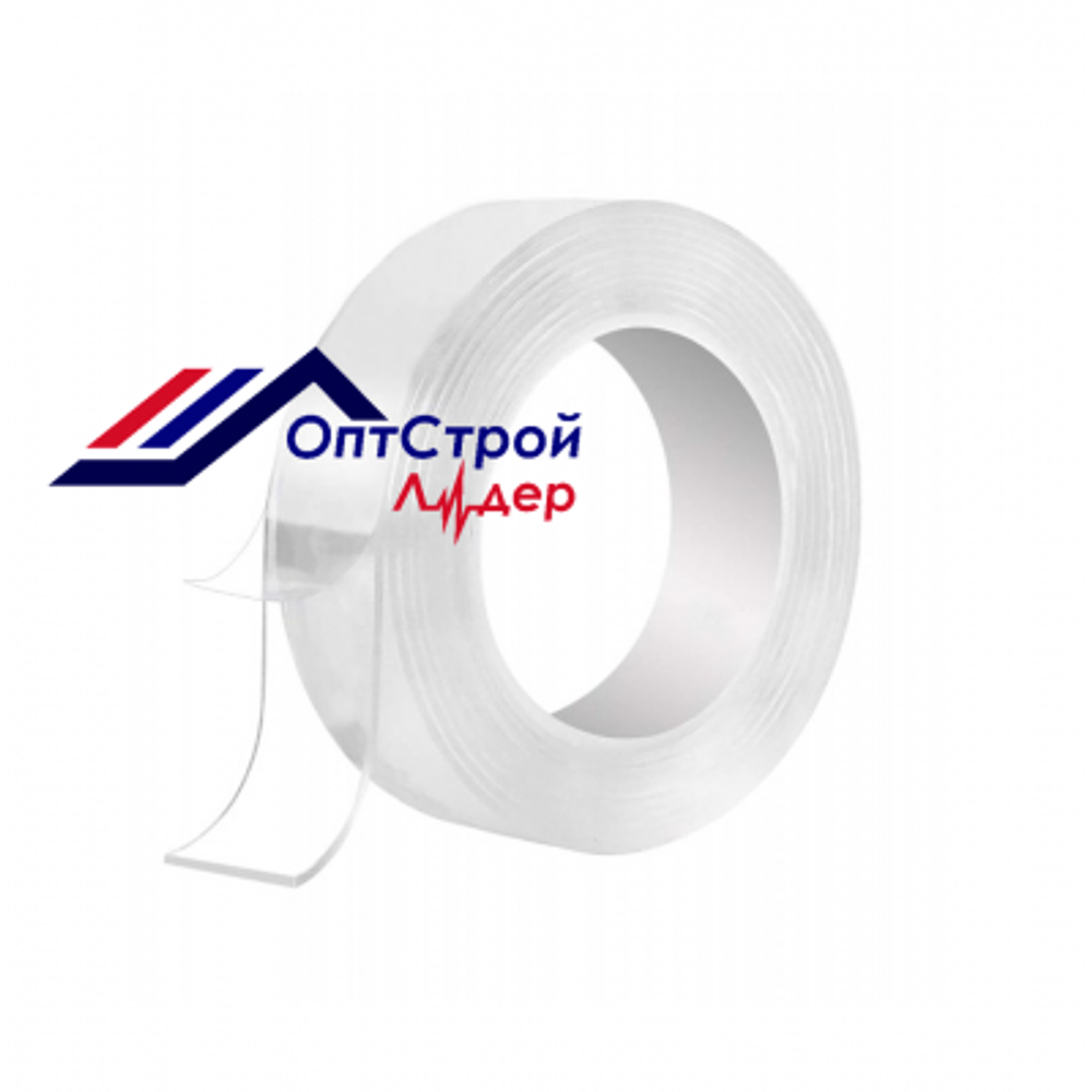 Прозрачная двухсторонняя монтажная лента 50мм х 5м на каучуковой основе