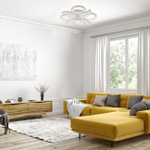 Потолочный светодиодный светильник 120Вт, 9500лм, 3300-6500K, Ra>80, плавная регулировка мощности, изменение цветовой температуры, пульт, металл/акрил, белый