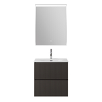 Тумба с раковиной подвесная BelBagno UNO-MINI-600-2C-SO-GSO Темно-Серый матовый, раковина белая BB-8099-3-60