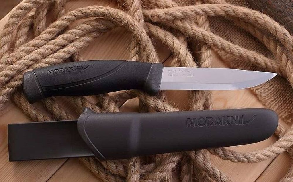 Нож Moraknive Companion Anthracite нерж. сталь прорезиненная рукоять