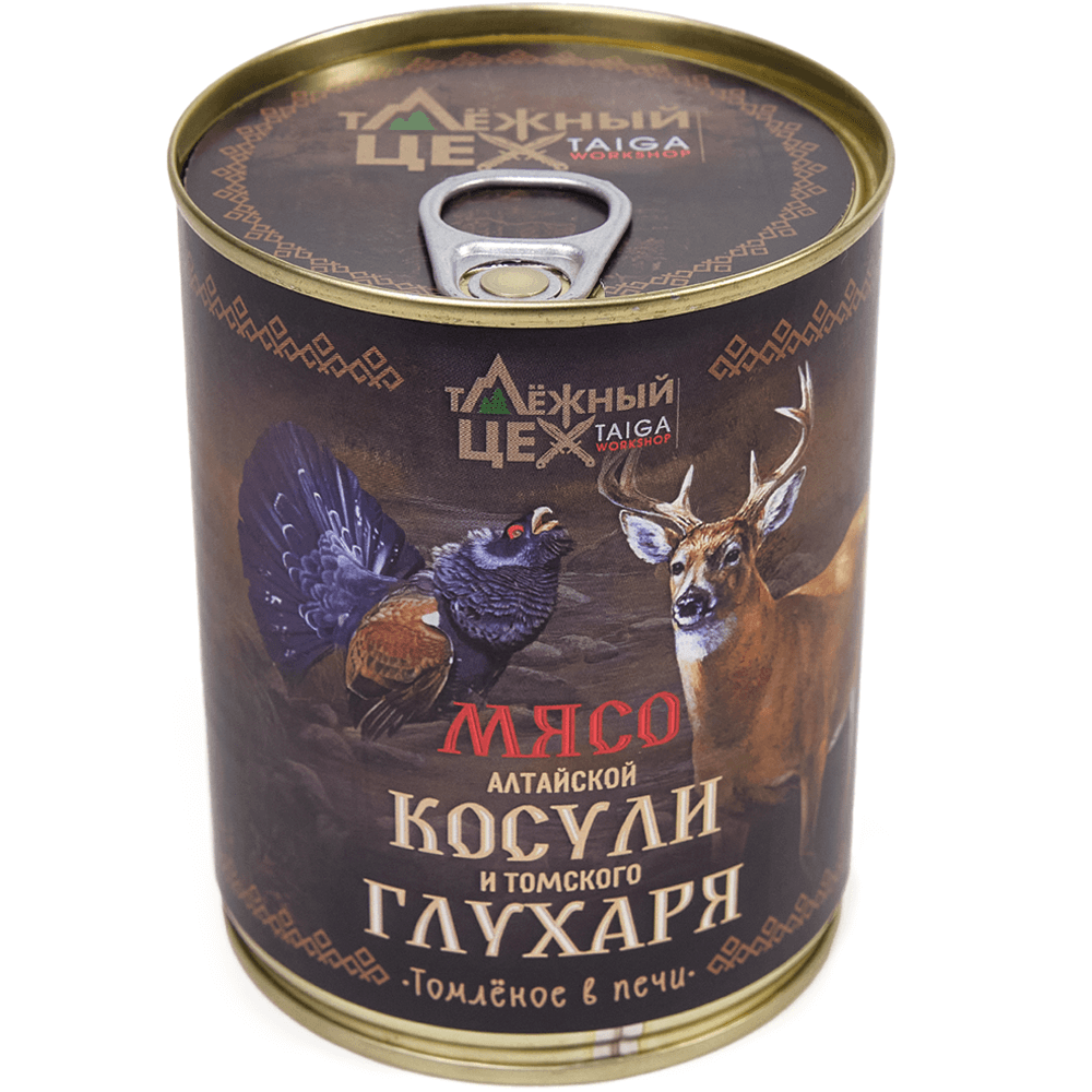 Мясо Глухаря и Косули томленое в печи 338 г ж/б ТЦ