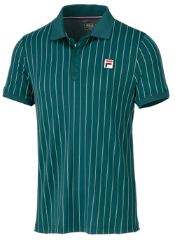 Мужское теннисное поло Fila Polo Stripes - deep teal/white
