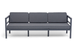 "Эстелья" диван 3-местный, каркас алюминий темно-серый (RAL7024) муар, ткань темно-серая 027