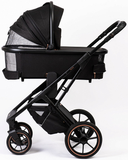 Детская коляска Peppy Tecla 3 в 1 с автокреслом First black Rose Black Черный