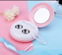 Ультразвуковая машинка (очиститель ) для  контактных и цветных линз "косметичка " розовый