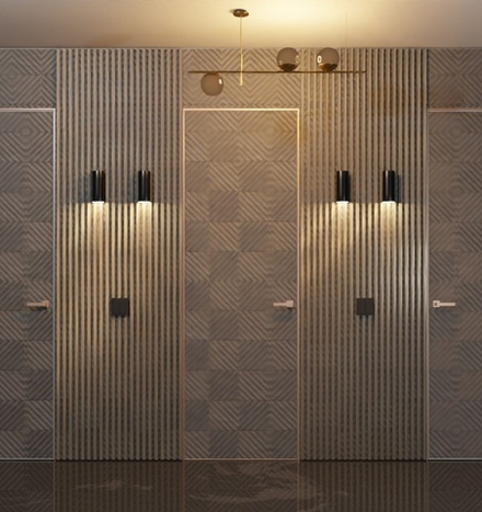 Дверь УСПЕХ, грунт под отделку, кромка алюминий