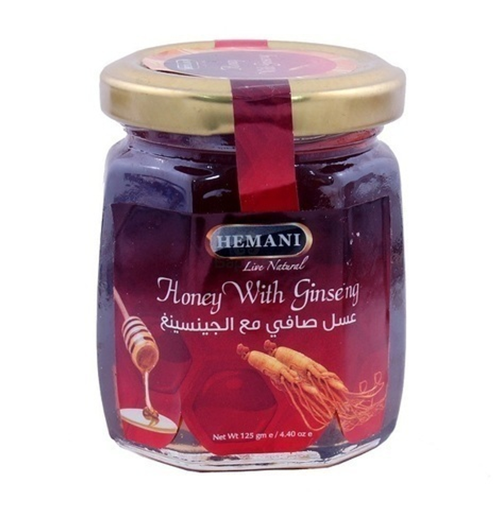 Мед Hemani Honey with Ginseng Мед с Женьшенем 125 гр.