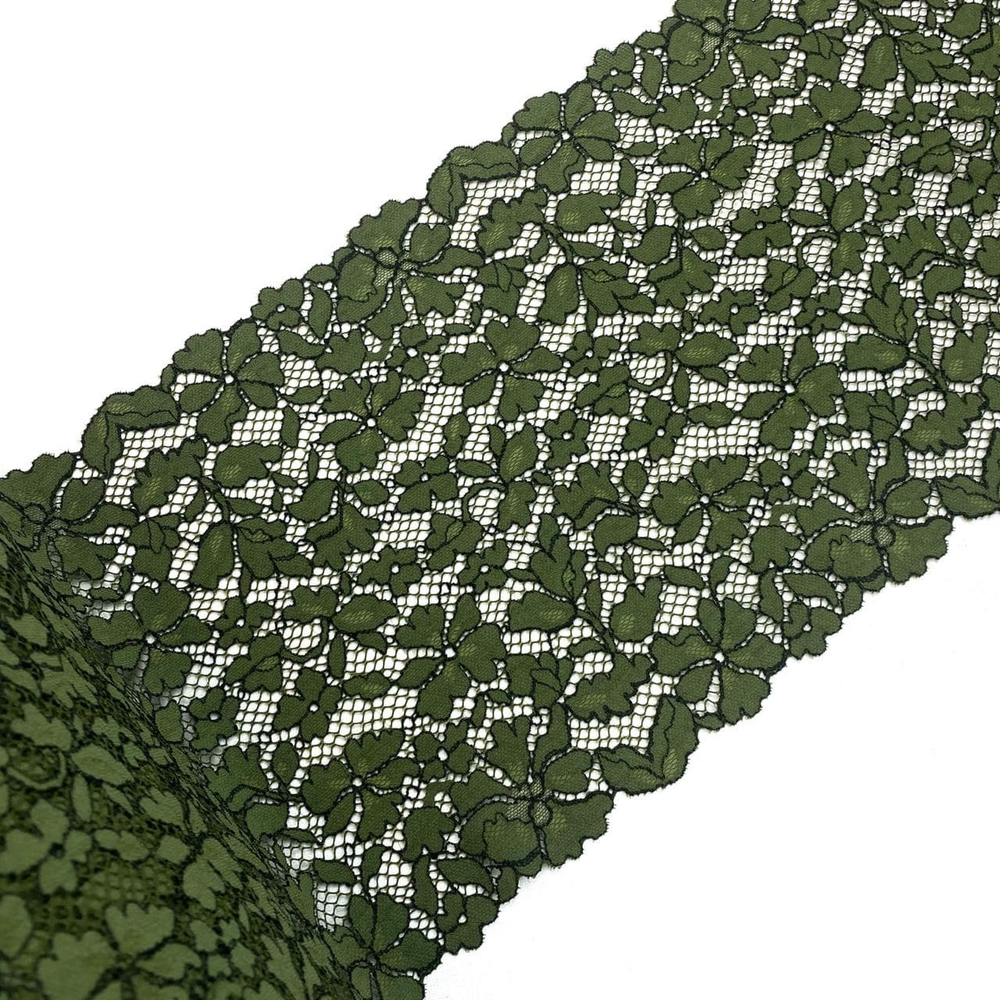 Кружево эластичное хаки 21 см