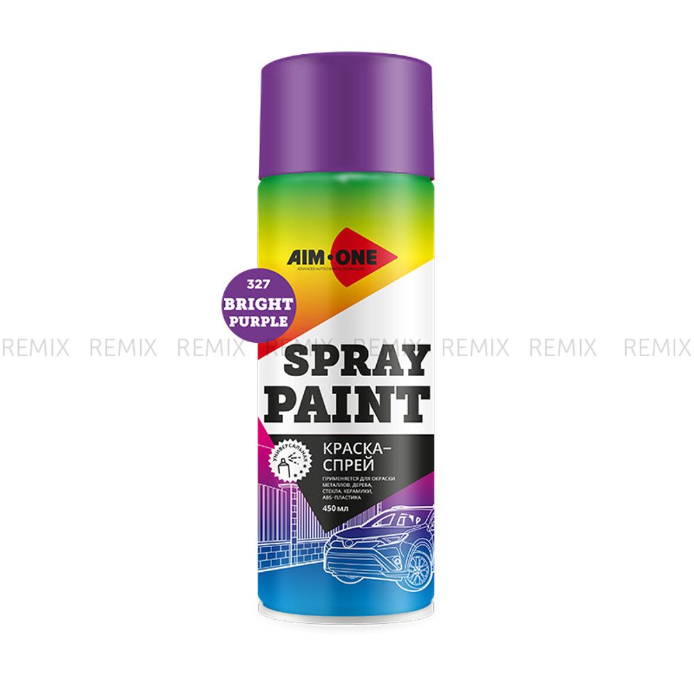 Краска-спрей ярко-фиолетовая  AIM-ONE 450 мл (аэрозоль).Spray paint bright purple  450ML SP-BP327