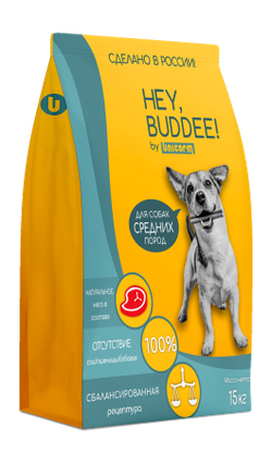 HEY, BUDDEE Корм сухой для собак средних пород