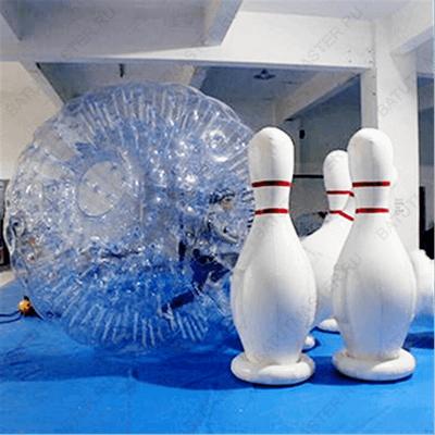 Командная игра "Зорбо - боулинг", зорб ТПУ 2.5*2.5 ,кегля 6 шт 1.5*0.6*0.6 м
