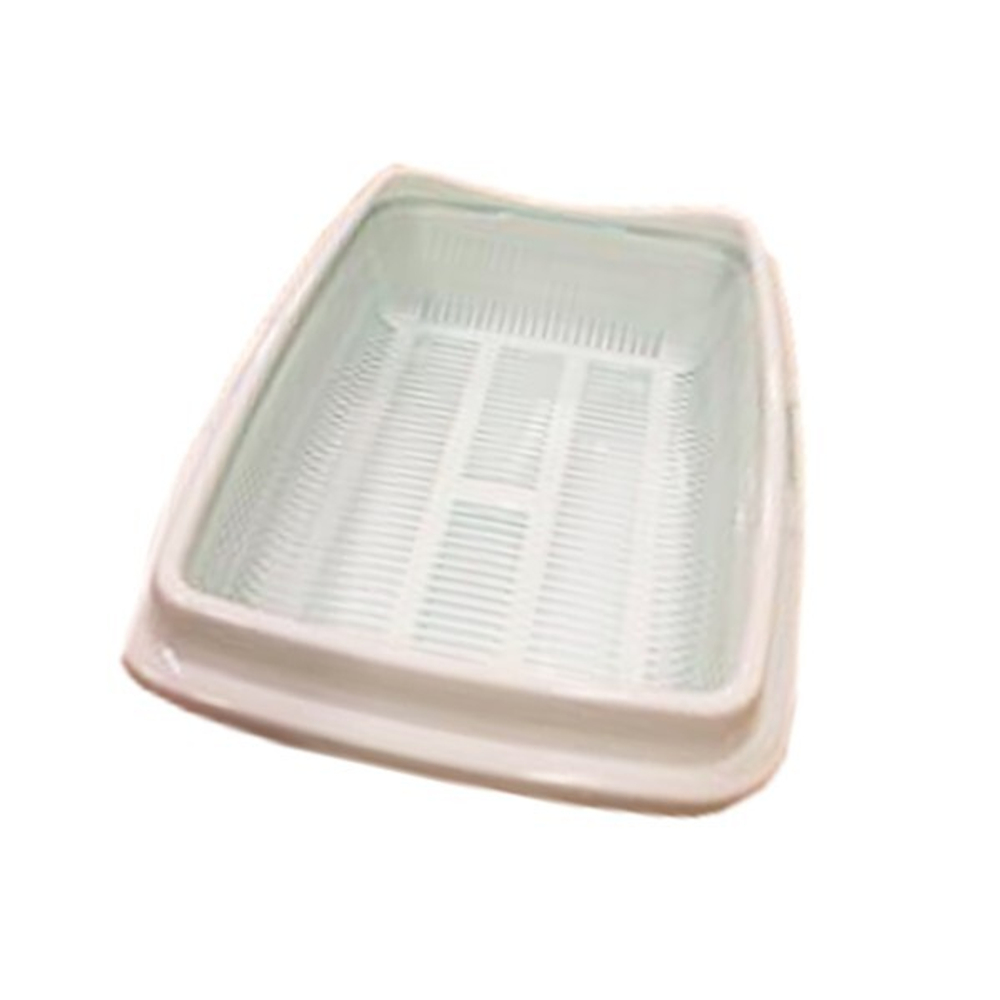 Туалет для кошек с сеткой ментол-белый