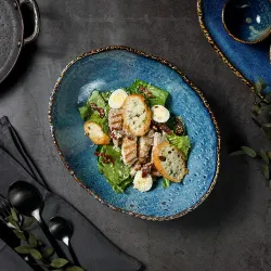 Салатник 1150 мл 26*20,5 см h7,1 см овальный Aqua Blue P.L. Proff Cuisine [6]
