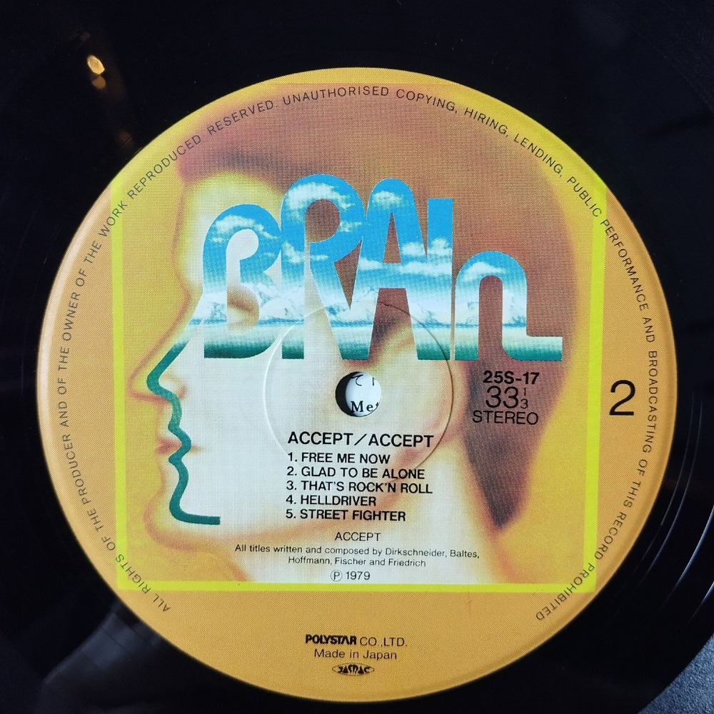 Винтажная виниловая пластинка LP Accept (Japan 1981) (Obi) Lady Lou