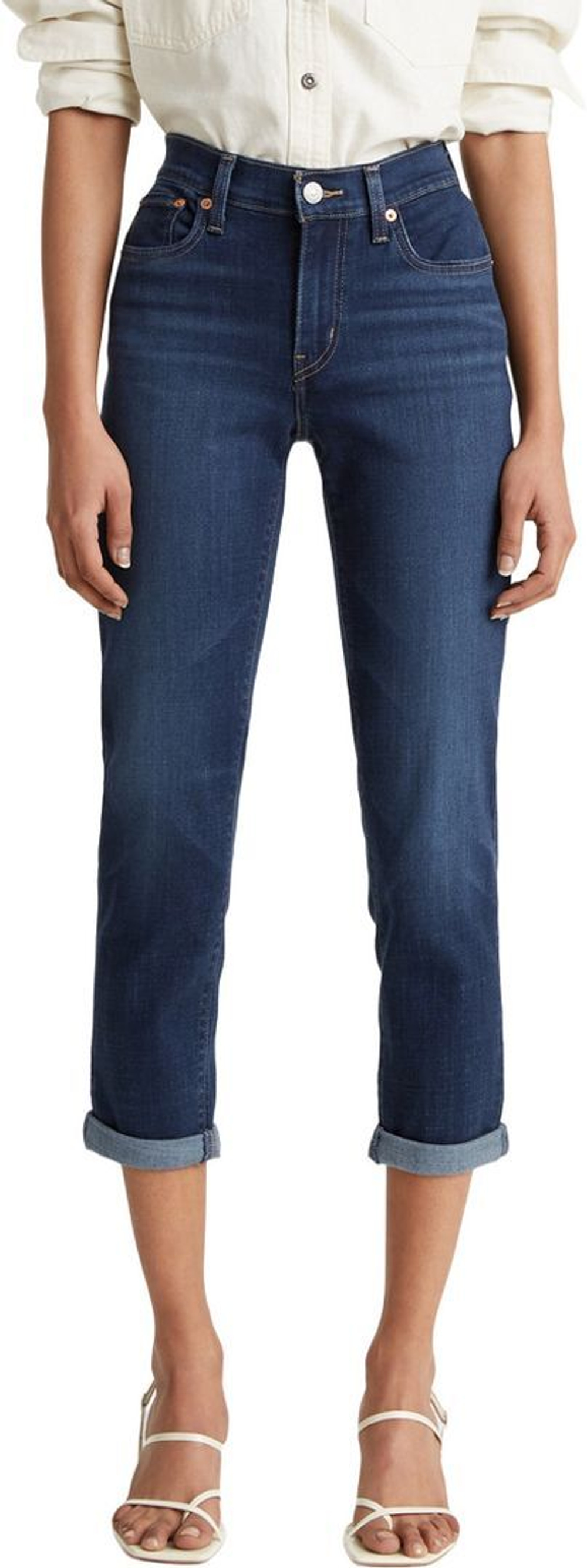 Джинсы Levis Levi's Original MID RISE BOYFRIEND DARK INDIGO - WORN IN синий