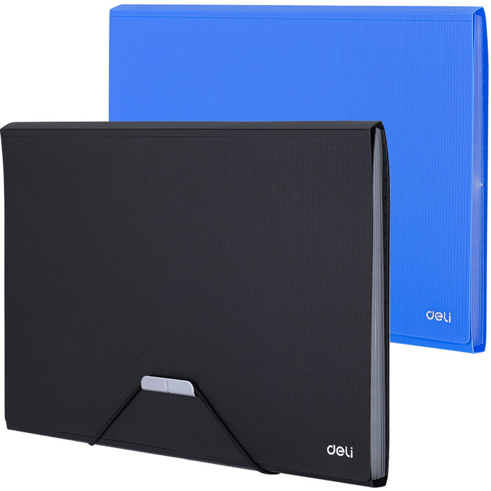 Папка-портфель DELI, на резинке 7 отделений, ассорти