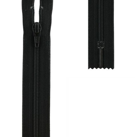 Молния YKK витая неразъемная плоская тип 3, черная 580