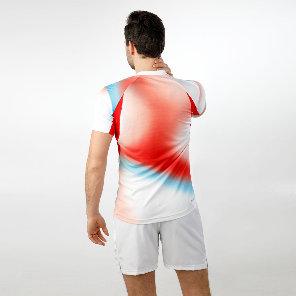 Мужское теннисное поло adidas Melbourne T-Shirt Men - White, Multicoloured