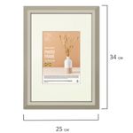 Рамка 21х30 см с паспарту 13х18 см, небьющаяся, аналог IKEA, багет 26 мм, МДФ, BRAUBERG "Zool", серая, 391377
