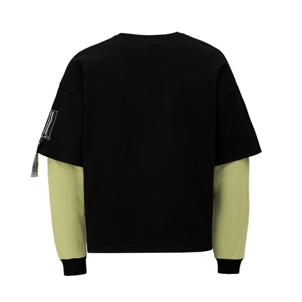 Лонгслив Sequence Black/sage Color-block Kimono черный - фото 9