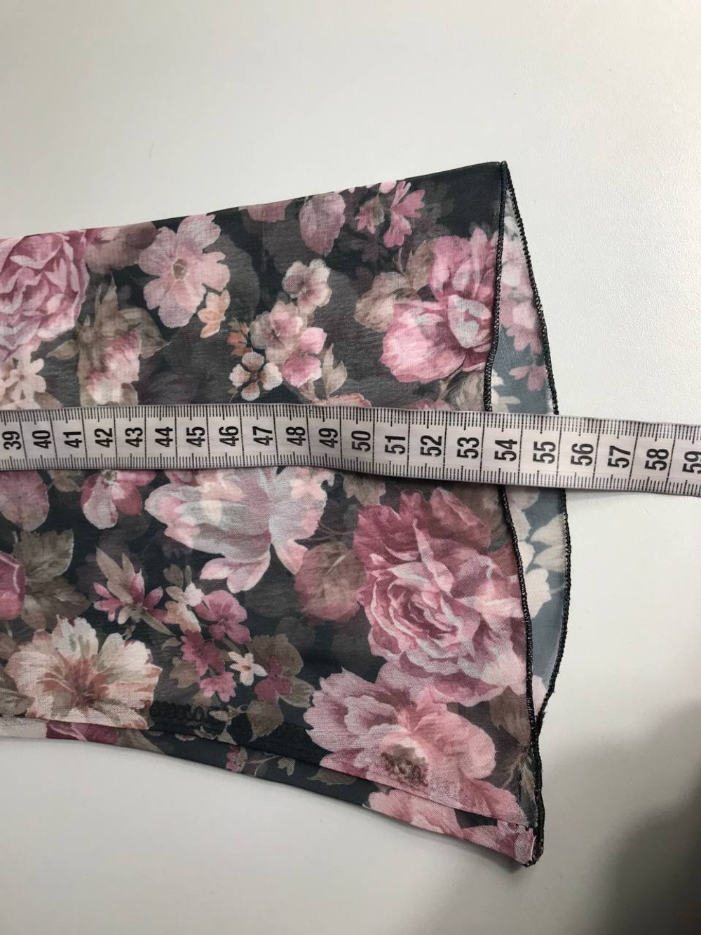 Накидка полупрозрачная с дымчатыми цветами, для пляжа или многослойного образа 42 размер