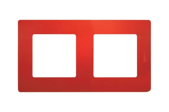 Рамка Legrand Etika 2-постовая красная 25672