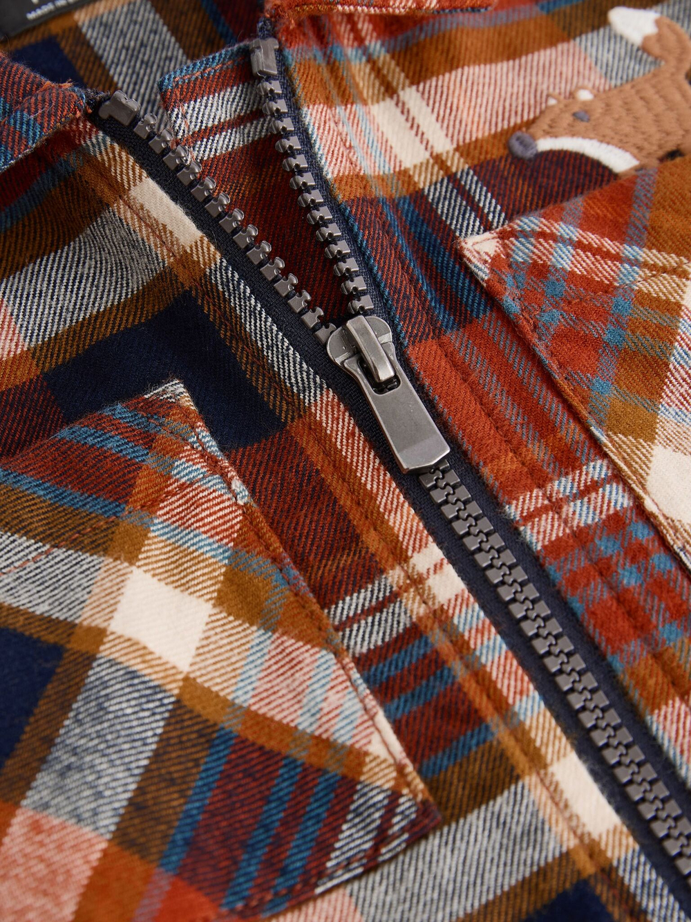 Рубашка на молнии для мальчика Next K83-320, Кирпичный, Синий