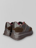 Кроссовки W9-94-2 с замшевыми вставками на высокой подошве