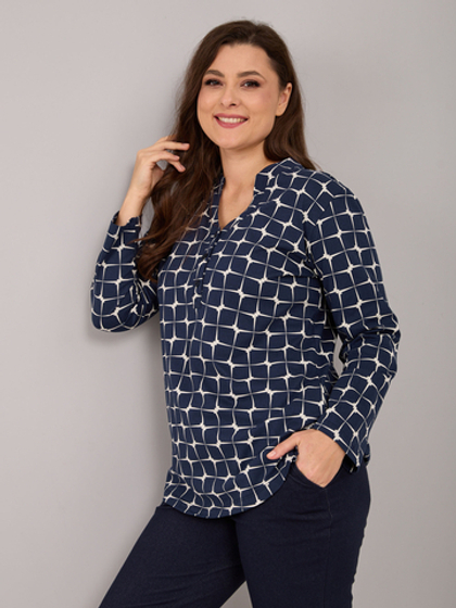 Блузка БЛ-22/синий-ромбы