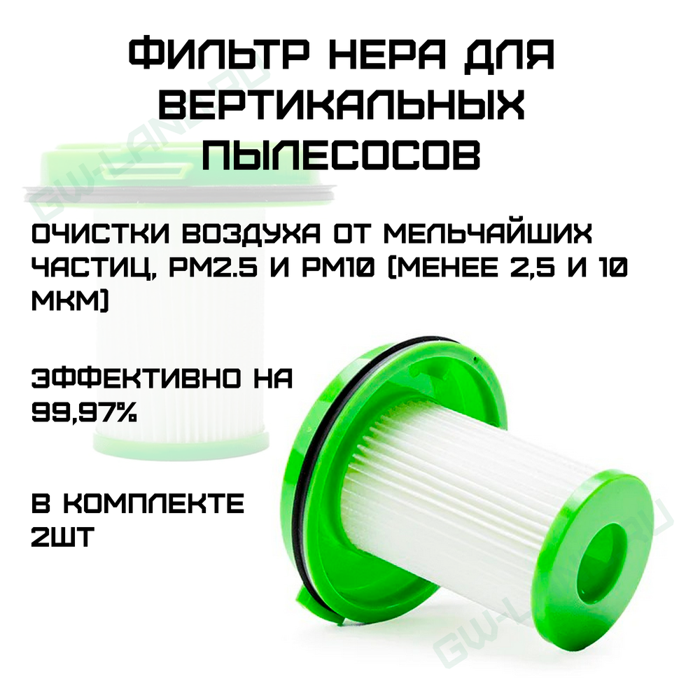 Два HEPA фильтра для пылесоса Greenworks