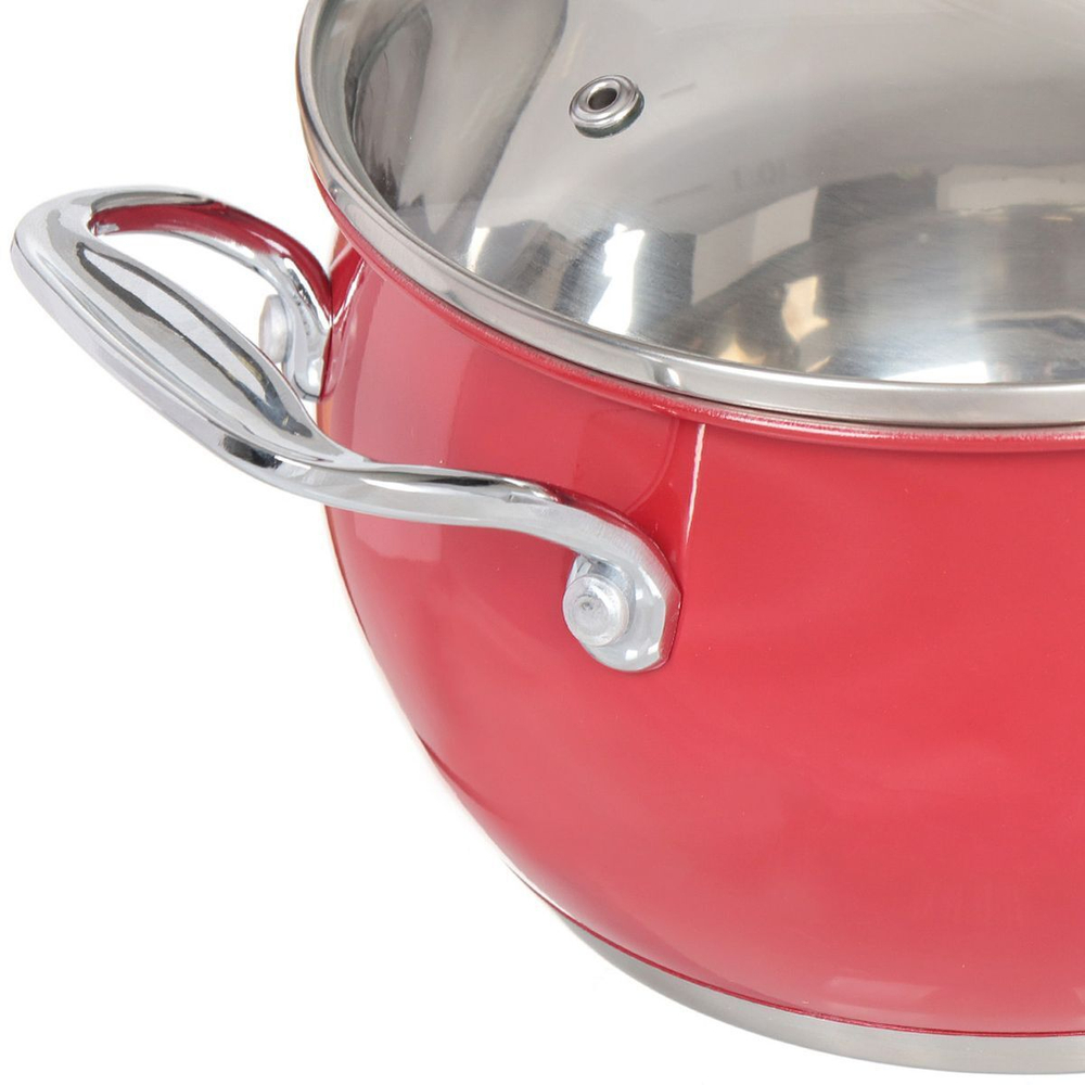 Кастрюля нерж, 2.6 л, с крыш, Daniks, Валетта, QS-2-18/GS-01616-18CA, индукц