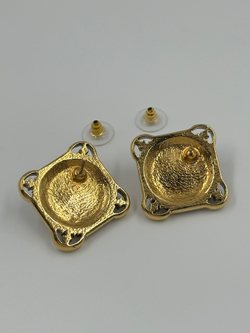 Серьги с коричневыми кабошонами Avon