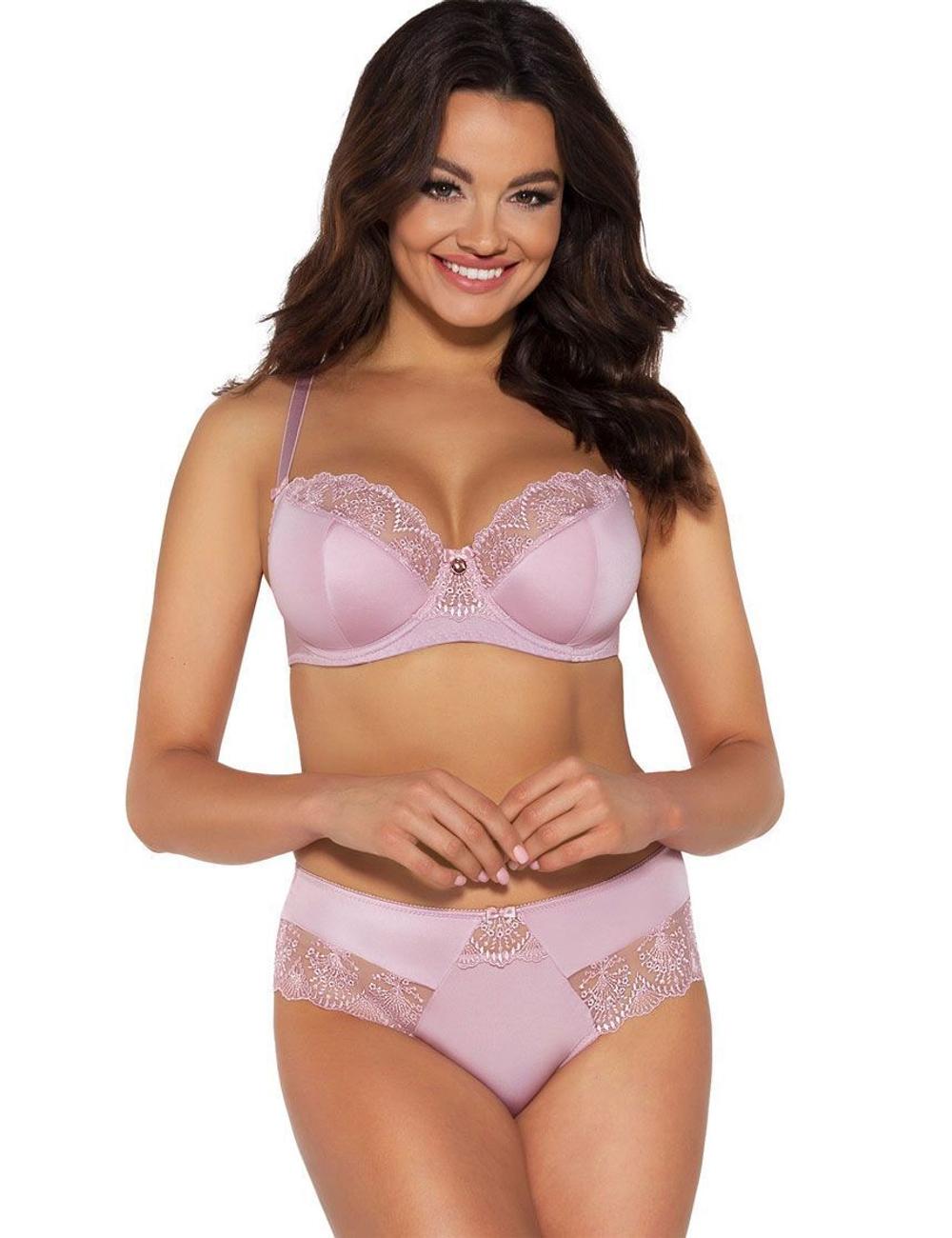 Розовый бюстгальтер Freesia с чашками +size на тонком поролоне (Размер: 95F) (Цвет: розовый)